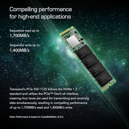 Transcend 112S 1 To SSD M.2 NVMe - vue 3