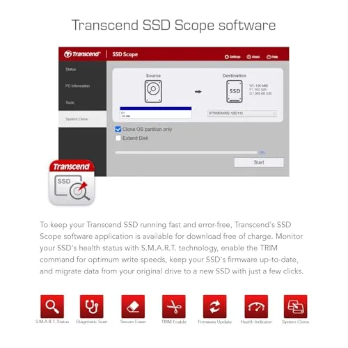 Transcend 112S 1 To SSD M.2 NVMe - vue 7