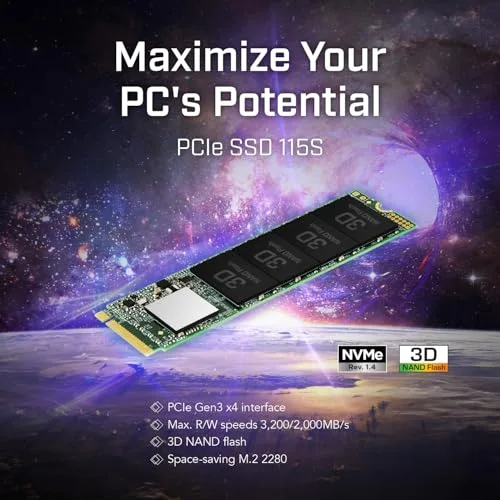 Transcend 115S SSD 250 Go M.2 NVMe - vue 2