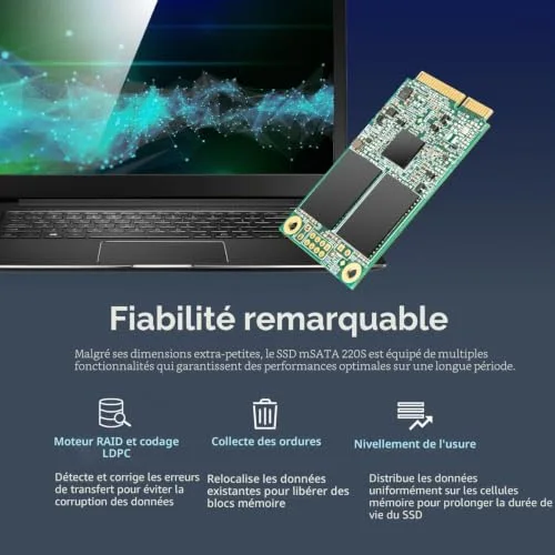 Transcend 220S 128GB mSATA SSD - vue 8