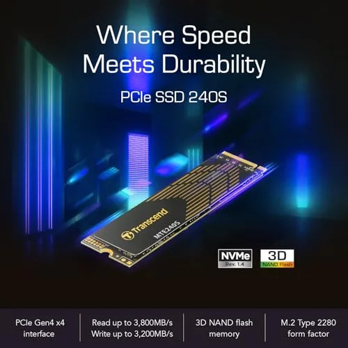 Transcend 240S 500 Go SSD PCIe 4.0 - vue 3