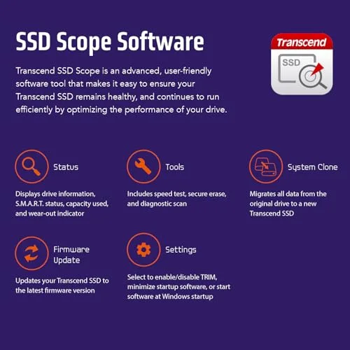 Transcend 245S SSD 250 Go M.2 PCIe 4.0 - vue 9
