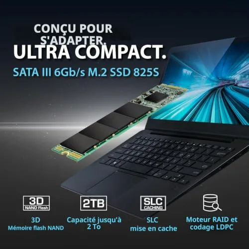 Transcend 825S 250 Go M.2 SSD - vue 3