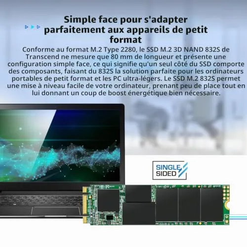 Transcend 832S 256 Go SSD M.2 - vue 4