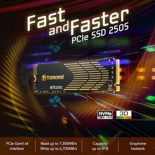 Transcend MTE250S 2 To SSD PCIe 4.0 - vue 3