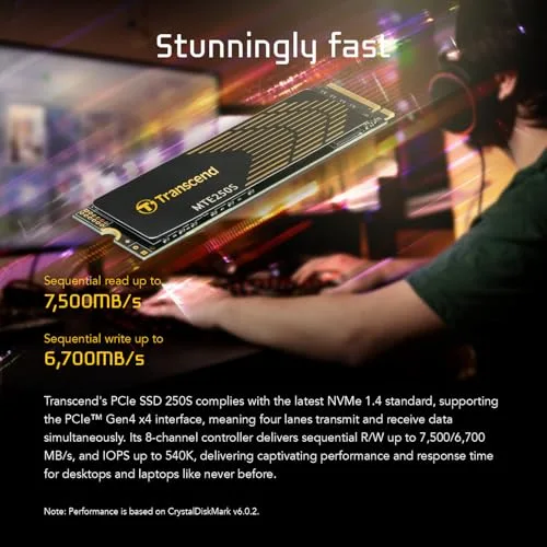 Transcend MTE250S 2 To SSD PCIe 4.0 - vue 4