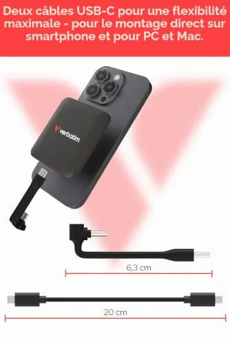 Verbatim SnapBack SSD 2 To Moka - vue 3