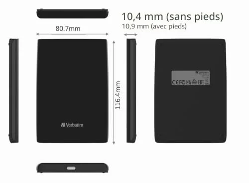 Verbatim Store 'n' Go Slim SSD 1 To - vue 3