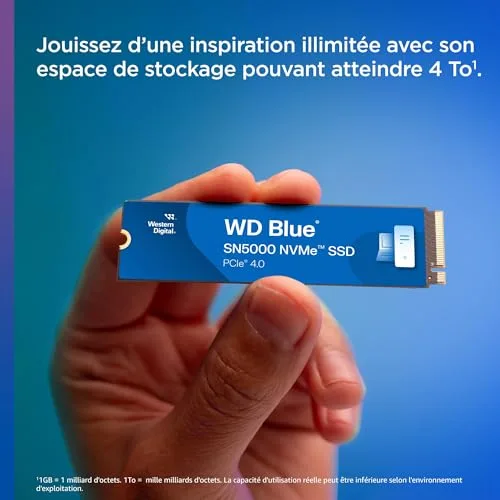 WD Blue SN5000 500 Go - vue 3