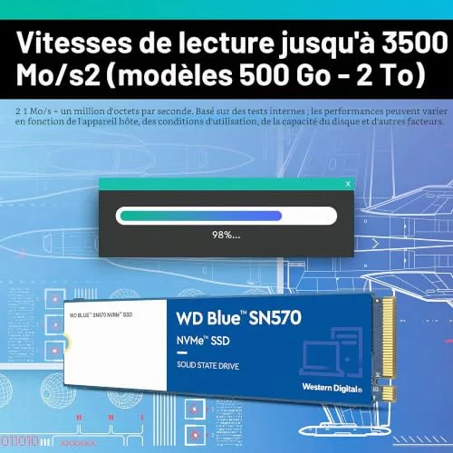 WD Blue SN570 2 To - vue 3