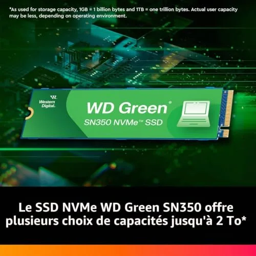 WD Green SN350 480 Go NVMe - vue 3