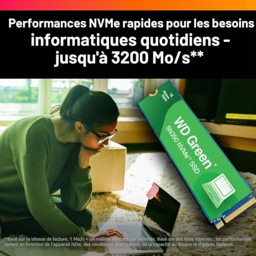WD Green SN350 480 Go NVMe - vue 5
