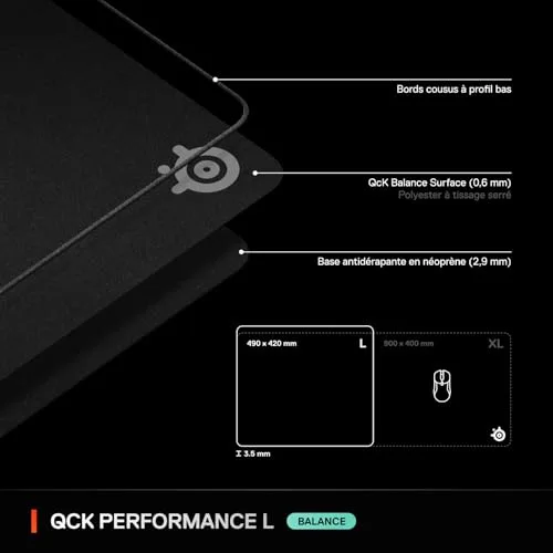 SteelSeries QcK Performance L Noir - vue 7