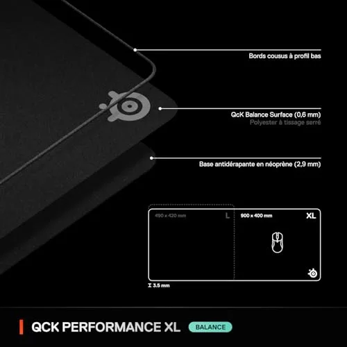 SteelSeries QcK Performance XL Noir - vue 7