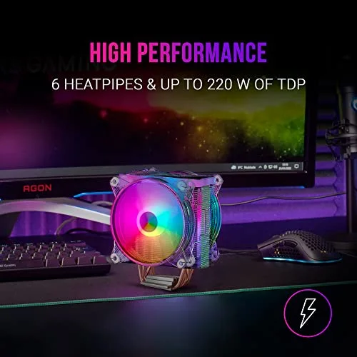 Ventirad processeur - Mars Gaming - MCPU66 RGB - Transparent - Socket AM4 - Aluminium - vue 2