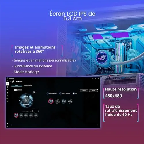 ASUS ROG STRIX LC III LCD 360 ARGB Blanc - vue 2