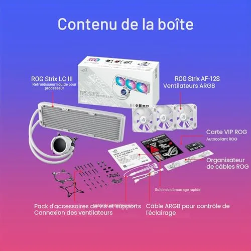 ASUS ROG STRIX LC III LCD 360 ARGB Blanc - vue 5