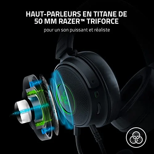 Casque gaming RAZER KRAKEN V3 - Filaire Noir Stéréo - vue 3