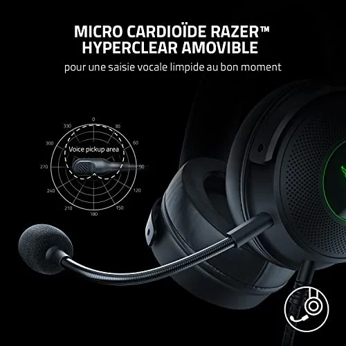 Casque gaming RAZER KRAKEN V3 - Filaire Noir Stéréo - vue 7