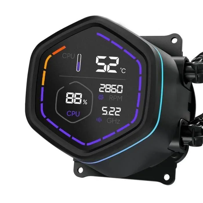Cooler Master MasterLiquid Core Nex Digital 240 ARGB Noir - vue 5