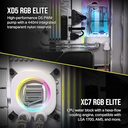 Kit de watercooling personnalisé - CORSAIR - XH405i - Blanc - 120mm - 2400 RPM - vue 4