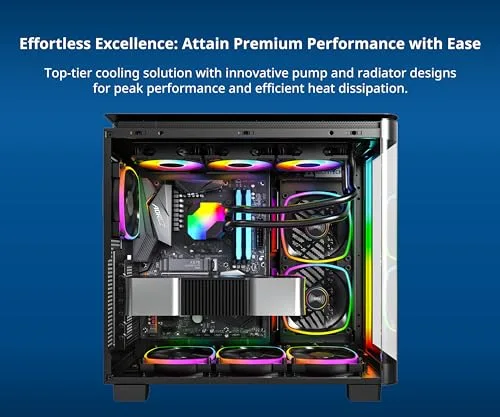Kit Watercooling AIO - MONTECH - HyperFlow RGB - 360mm - Noir - Compatible AM4 - vue 3