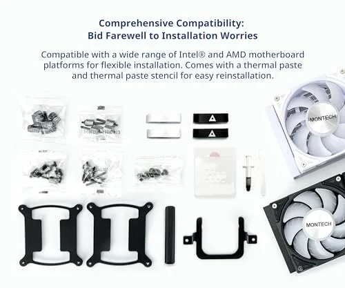 Kit Watercooling AIO - MONTECH - HyperFlow RGB - 360mm - Noir - Compatible AM4 - vue 6