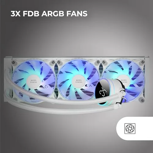 Mars Gaming ML-LCD360 Refroidissement Liquide AIO TDP 600W 3x Ventilateurs ARGB 120mm Écran LCD Multisocket Universel - vue 5
