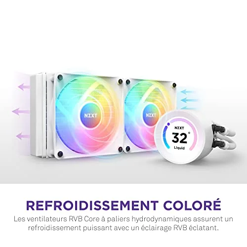 NZXT Kraken Elite 280 RGB Blan - vue 3