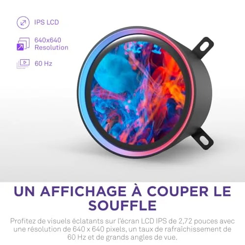 NZXT Kraken Elite 280 RGB - Refroidisseur de liquide CPU AIO - Radiateur 280mm - Ventilateur F280 RGB - IPS LCD 272 - vue 3