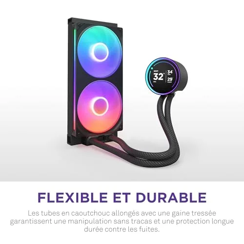 NZXT Kraken Elite 280 RGB - Refroidisseur de liquide CPU AIO - Radiateur 280mm - Ventilateur F280 RGB - IPS LCD 272 - vue 9