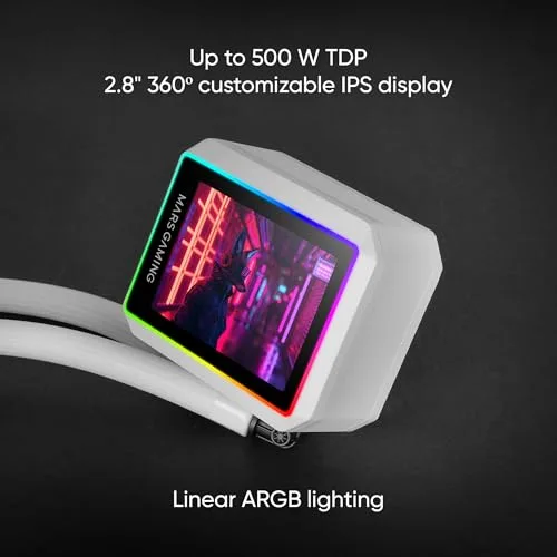 Refroidissement Liquide AIO - MARS GAMING - ML-VISIONII240 - 500W TDP - Écran IPS 28 - ARGB - vue 2