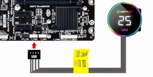 Refroidissement Liquide CPU - UNYKACH - AquaStorm - 240 mm - Pompe Silencieuse - Affichage Température - vue 2