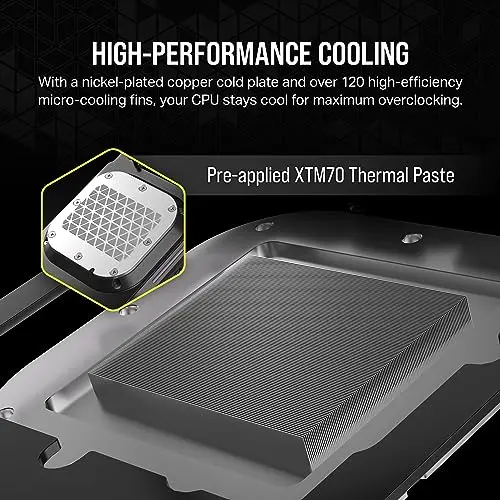 Water Cooling - CORSAIR - iCUE XC7 RGB ELITE LCD pour socket Intel 1700 et AMD AM4/AM5 - Noir - vue 4