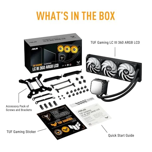 Watercooling AIO 360 mm - Asus TUF - LC III 360 ARGB LCD - Écran 28 IPS personnalisable - 3 x 120 mm - vue 7