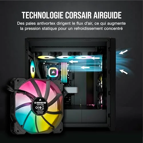 Watercooling - CORSAIR - H100 RGB AIO - Radiateur 240mm - Refroidissement Liquide pour processeur - vue 6