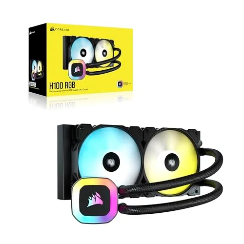 Watercooling - CORSAIR - H100 RGB AIO - Radiateur 240mm - Refroidissement Liquide pour processeur - vue 7