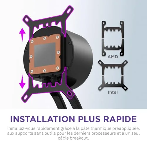 Watercooling - NZXT - Kraken Elite 420 RGB V2 (RL-KR42E-B2) - Ventilateur Ø 140 mm - vue 7