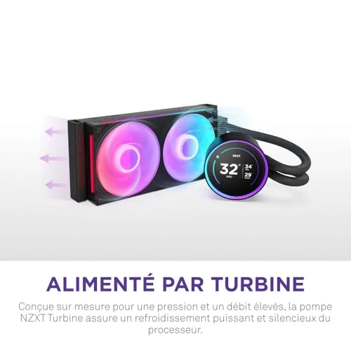 Watercooling - NZXT - RL-KR24E-B2 - Kraken Elite 240 RGB - Écran 2.72 panneau RGB personnalisable et ventilateurs RGB - vue 2