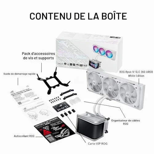 Watercooling tout en un - ASUS - RYUO IV 360 SLC ARGB WHITE - Écran AMOLED - Ventilateurs ARGB - vue 7